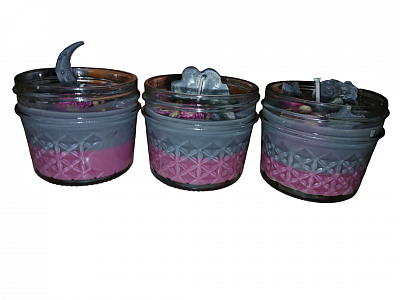 Crystal and dried flower candles